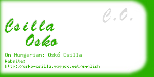 csilla osko business card