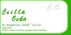 csilla osko business card